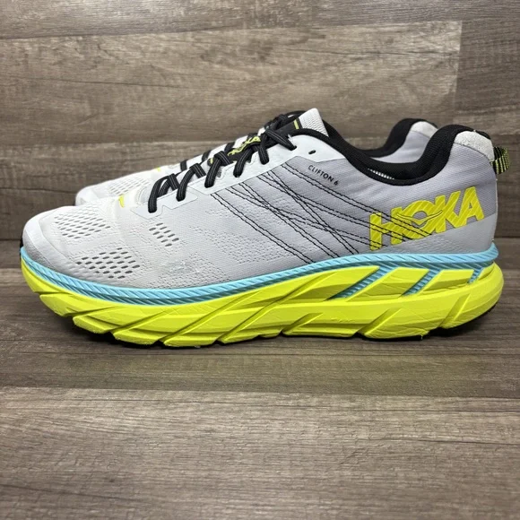 Hoka Clifton 6 Gray Mens US Size 14 EUR 49.3 1102872 LRNC Running Shoes - Picture 4 of 10